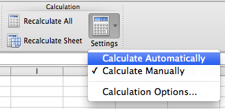 change calculation to manual in excel for mac